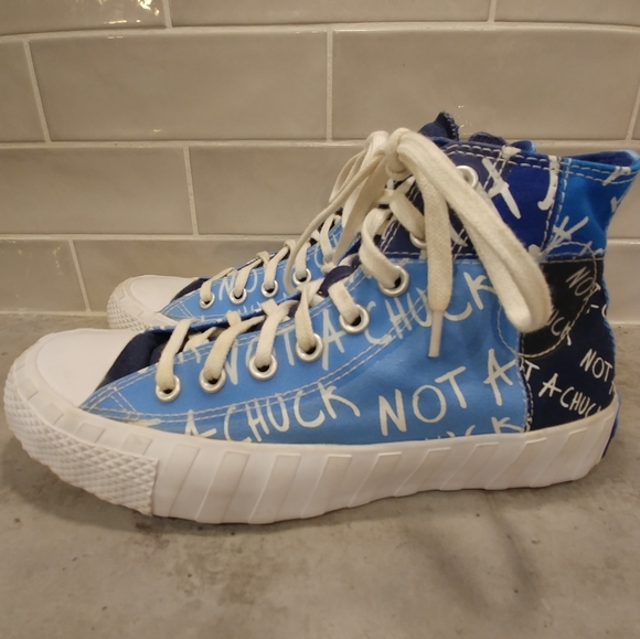 Converse Not A Chuck University Sneakers Shoes Blue Kids SZ 7 Excellent Cond. - Picture 3 of 10